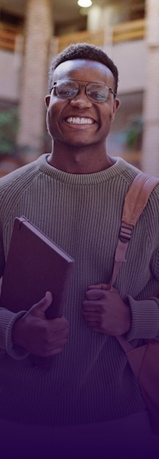 Student with backpack